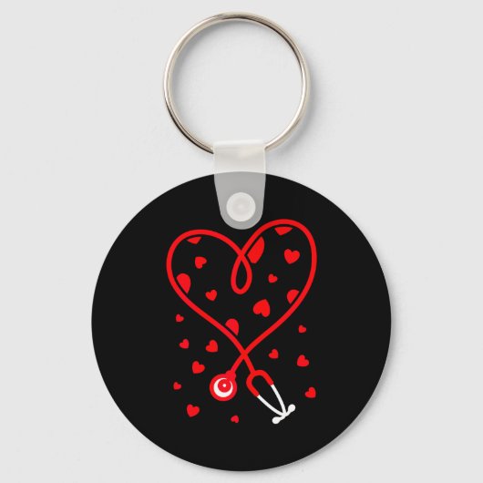Porte-clés Nurse Stethoscope Heart Valentine's Day Nursing (Recto)