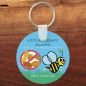 Porte-clés Nut Allergy Alert Bumble Bee Kids Personnalisé (Recto)