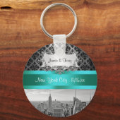 Porte-clés NY City Skyline BW B3 Damask F2 - (Recto)