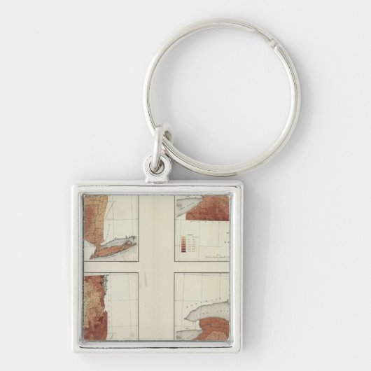 Porte-clés NY pluie, population, élévation, température (Devant)