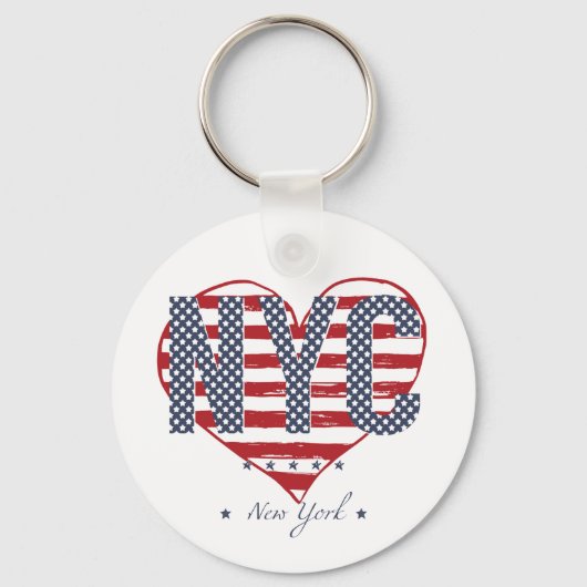 Porte-clés NYC American Flag Heart (Recto)