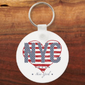 Porte-clés NYC American Flag Heart (Recto)