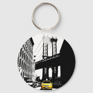 Porte-clés Nyc Brooklyn Bridge Taxi jaune New York City