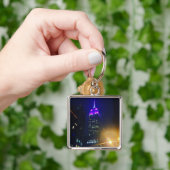 Porte-clés NYC Skyscraper Purple Empire State Building Nuit (main)