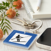 Porte-clés Nyckelring Vägmärke Slalom Skidor (Devant Droit)