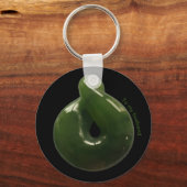 Porte-clés NZ Greenstone Pounamu Twist Personnalisable Ke cad (Recto)