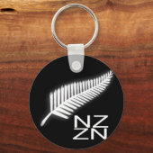 Porte-clés NZ Silver Fern National Emblem Patriotic Keychain (Recto)