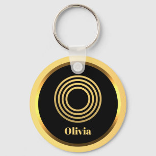 Porte-clés O Lettre or monogramme personnalisée