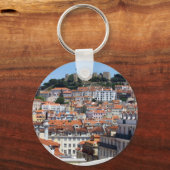 Porte-clés O Rossio e a Colina do Castelo, Lisboa, Portugal (Recto)