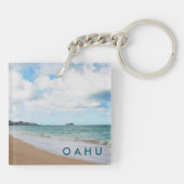 Porte-clés Oahu Hawaii Ocean Waves & Beach (Dos)