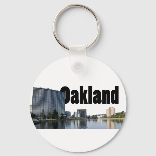 Porte-clés Oakland California avec Oakland dans le ciel (Recto)