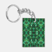Porte-clés Oasis Vert Abstrait Art à l'encre d'alcool (Devant gauche)