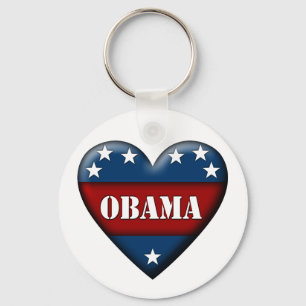 Porte-clés obama patriotic heart