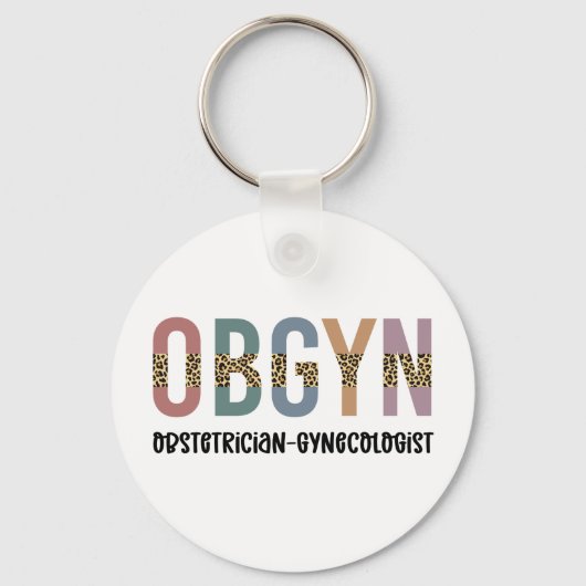 Porte-clés OBGYN obstétricien gynécologue Empreinte de léopar (Recto)