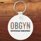 Porte-clés OBGYN obstétricien gynécologue Empreinte de léopar (Recto)