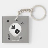 Porte-clés objet_22_camellia, acrylique d'oiseau et de poteri (Dos)