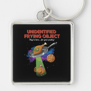 Porte-clés Objet Frit Non Identifié Drôle d'Alien UFO Dinde