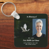 Porte-clés Objet-souvenir mémorial d'oiseau aigrette blanche (Recto)