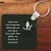 Porte-clés Objet-souvenir mémorial d'oiseau aigrette blanche (Verso)