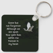 Porte-clés Objet-souvenir mémorial d'oiseau aigrette blanche (Dos)