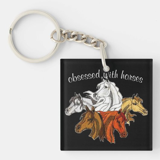 Porte-clés "Obsédé par les chevaux" (Devant)
