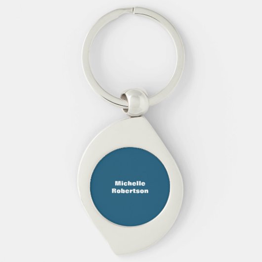Porte-clés Ocean Blue Plain Minimalist Ajouter son propre nom (Devant)