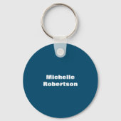Porte-clés Ocean Blue Plain Minimalist Ajouter son propre nom (Verso)