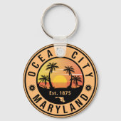 Porte-clés Ocean City Maryland Retro Sunset Souvenirs 60s (Verso)
