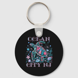 Porte-clés Ocean City Nj Amoureux des Tortues Souvenir de Pla