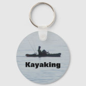 Porte-clés Océan Kayak Pêche Black Silhouette Kayak Blue (Verso)