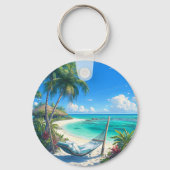 Porte-clés Ocean Paradise - Plage tropicale Oasis (Recto)