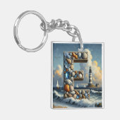 Porte-clés Ocean Seashore Phare Voilier Monogram E (Devant gauche)