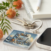 Porte-clés Ocean Seashore Phare Voilier Monogram E (Devant Droit)