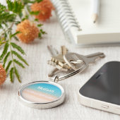 Porte-clés Ocean Shoreline Custom Name (Côté)