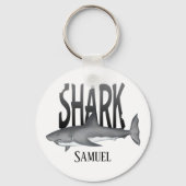 Porte-clés Océan Simple Typographie de morsure de requin mode (Recto)