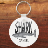 Porte-clés Océan Simple Typographie de morsure de requin mode (Recto)