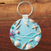 Porte-clés Ocean-Themed Keychain – Sea Life Design with Shell (Recto)