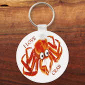 Porte-clés Océan tropical orange roi crabe blanc (Recto)