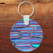 Porte-clés Ocean Waves aqua blue pattern (Recto)