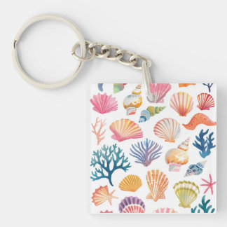 Porte-clés OceanModern Tropical Plant Print – Pink and Green