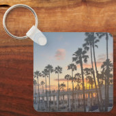 Porte-clés Oceanside California Orange Sunset Palm Trees (Recto)