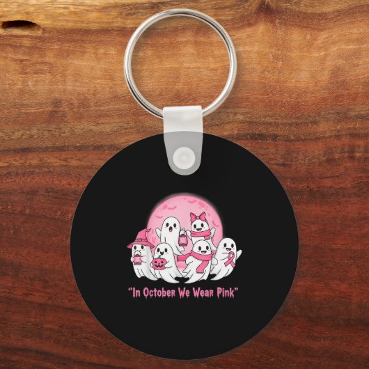 Porte-clés October We Wear Nk Ghosts Halloween Breast Cancer (Recto)