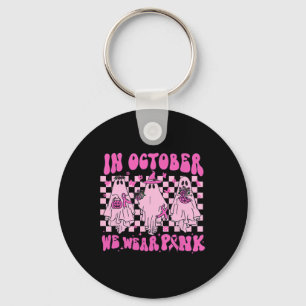 Porte-clés Octobre Nous Portons Le Fantôme Rose Super Cancer 