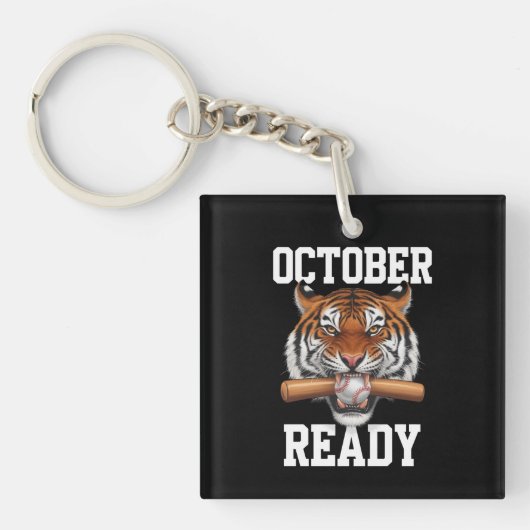 Porte-clés Octobre Prêt Pour Le Tigre Prêt Baseball 2024 (Devant)