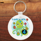 Porte-clés Octopus 4e anniversaire T-shirts et cadeaux (Recto)