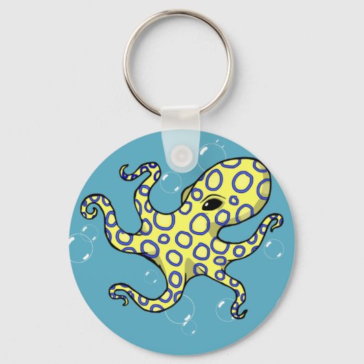 Porte-clés Octopus à anneau bleu (Recto)