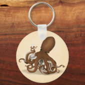 Porte-clés Octopus avec flacon de laboratoire Steampunk Chimi (Recto)