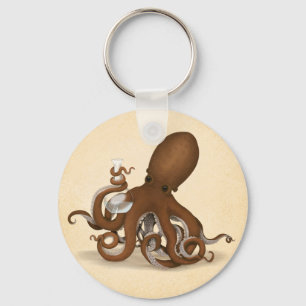 Porte-clés Octopus avec le Lab Flask Steampunk Science de la