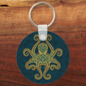 Porte-clés Octopus bleu doré complexe (Recto)
