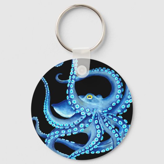 Porte-clés Octopus bleu noir (Recto)
